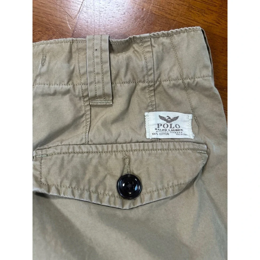 Polo Ralph Lauren Cargo Shorts Mens 31 Khaki Classic Fit Drill Khaki Cotton